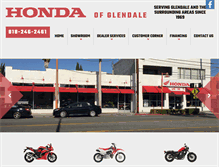 Tablet Screenshot of hondaofglendale.com